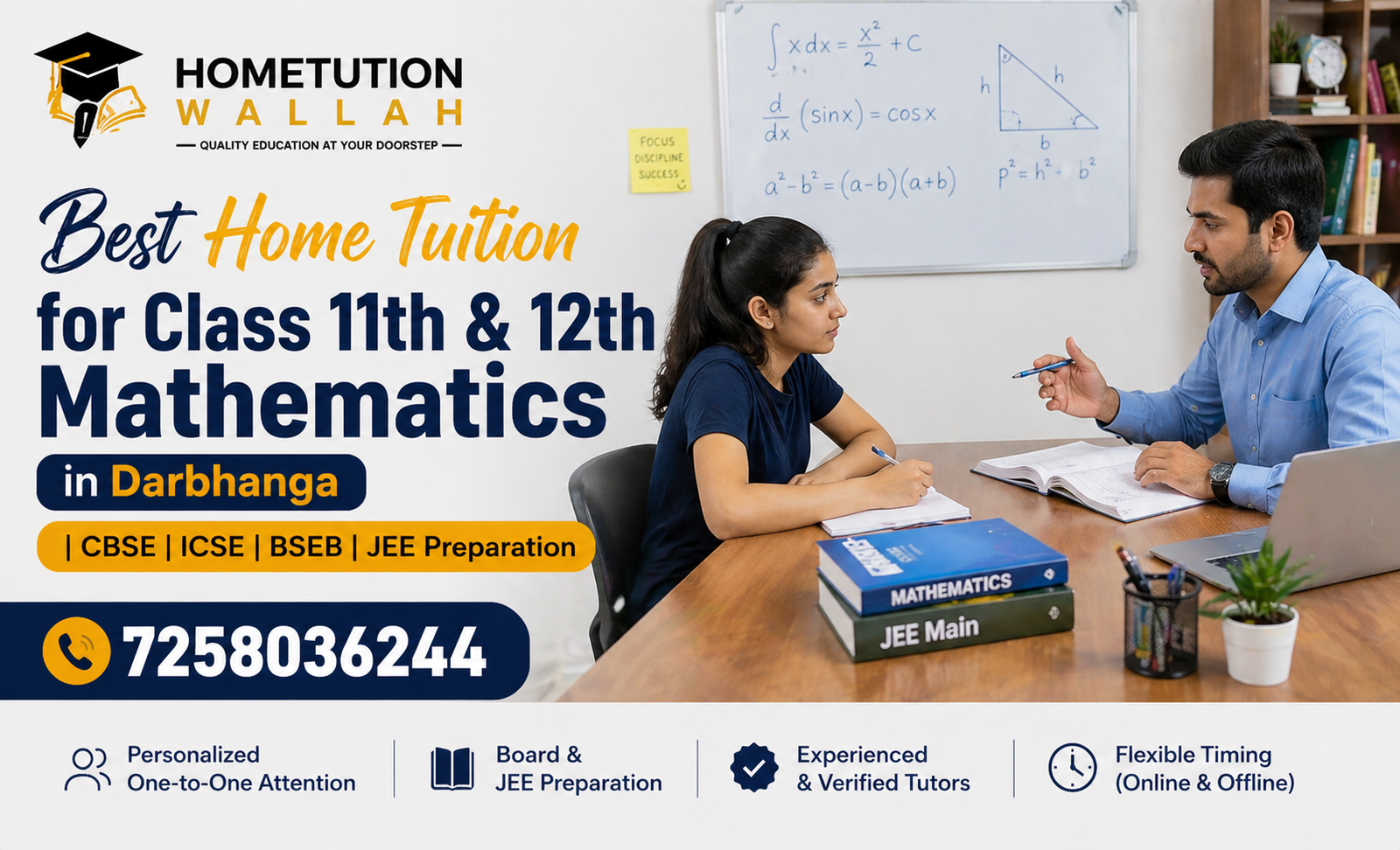 Home tuition in Darbhanga for Class 11 12 Math CBSE ICSE BSEB and JEE students